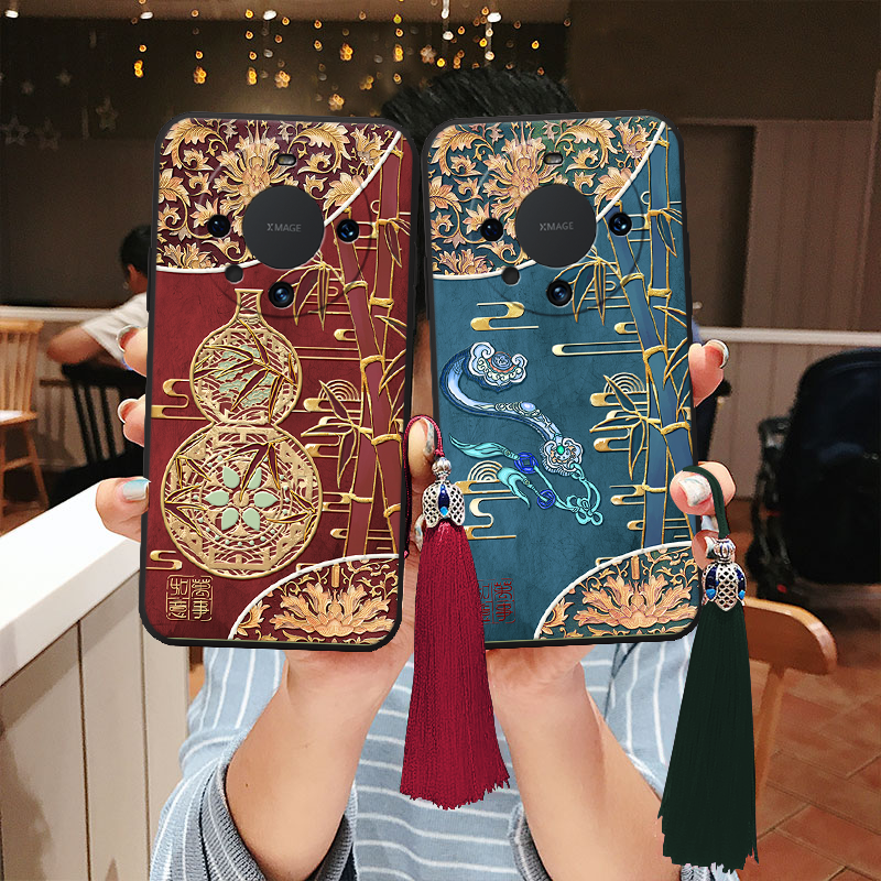 适用华为mate80立体浮雕mate70竹子pro平安mate60手机壳mate50如意30e国风magic8妈妈x70i防摔畅享80高级感70