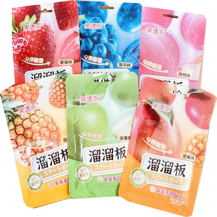 果遇冻溜溜板果味型果冻开袋即食可冷冻吃苹果芒果菠萝味多种口味