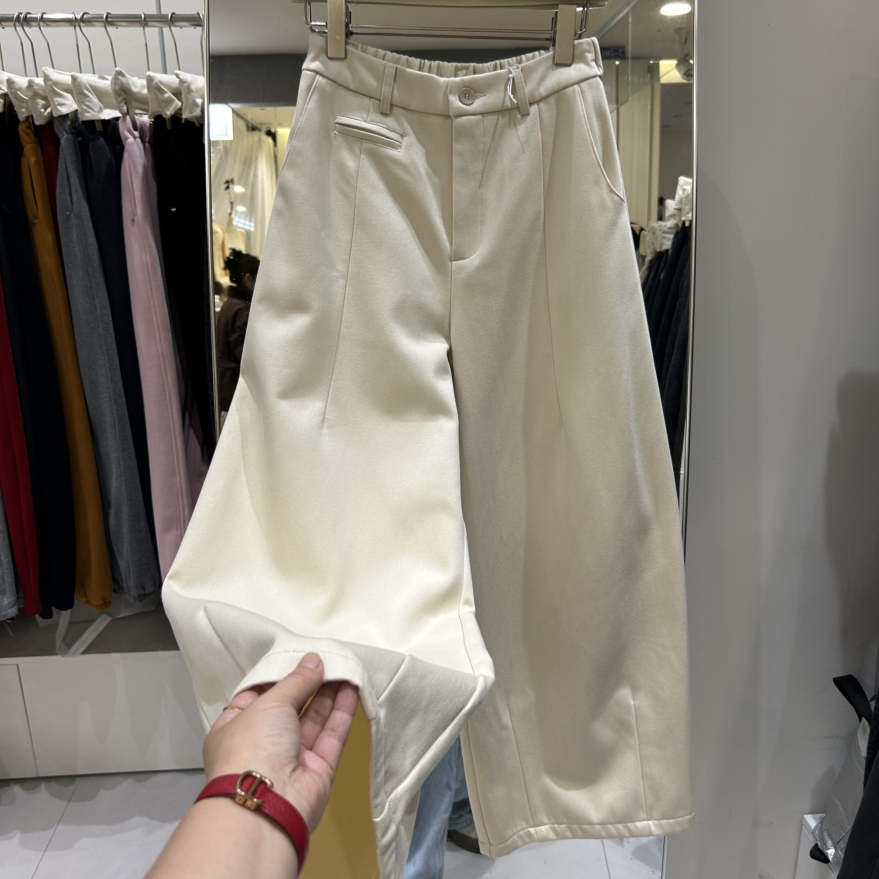 2025冬季新款时尚百搭高腰显瘦显高宽松直筒九分休闲阔腿裤子女潮