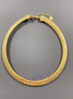 RLL打标无光金纯铜短款项圈