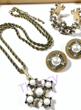 CABI打标十字架宫廷风项链手镯