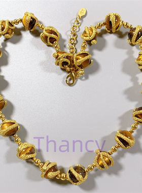 JR打标天然虎眼石盘蛇立体项链