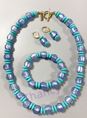 LULUS清新蓝色琉璃三件套