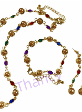 MONET打标水晶耳环项链手链套装