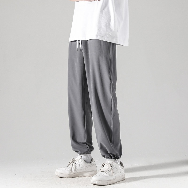 寬松休閑褲男夏季薄款2022新款男士冰絲速幹運動褲子直筒束腳長褲在類目 男裝, 休閒褲中 - 來自Buy2taobao.com提供專業的淘寶代購服務