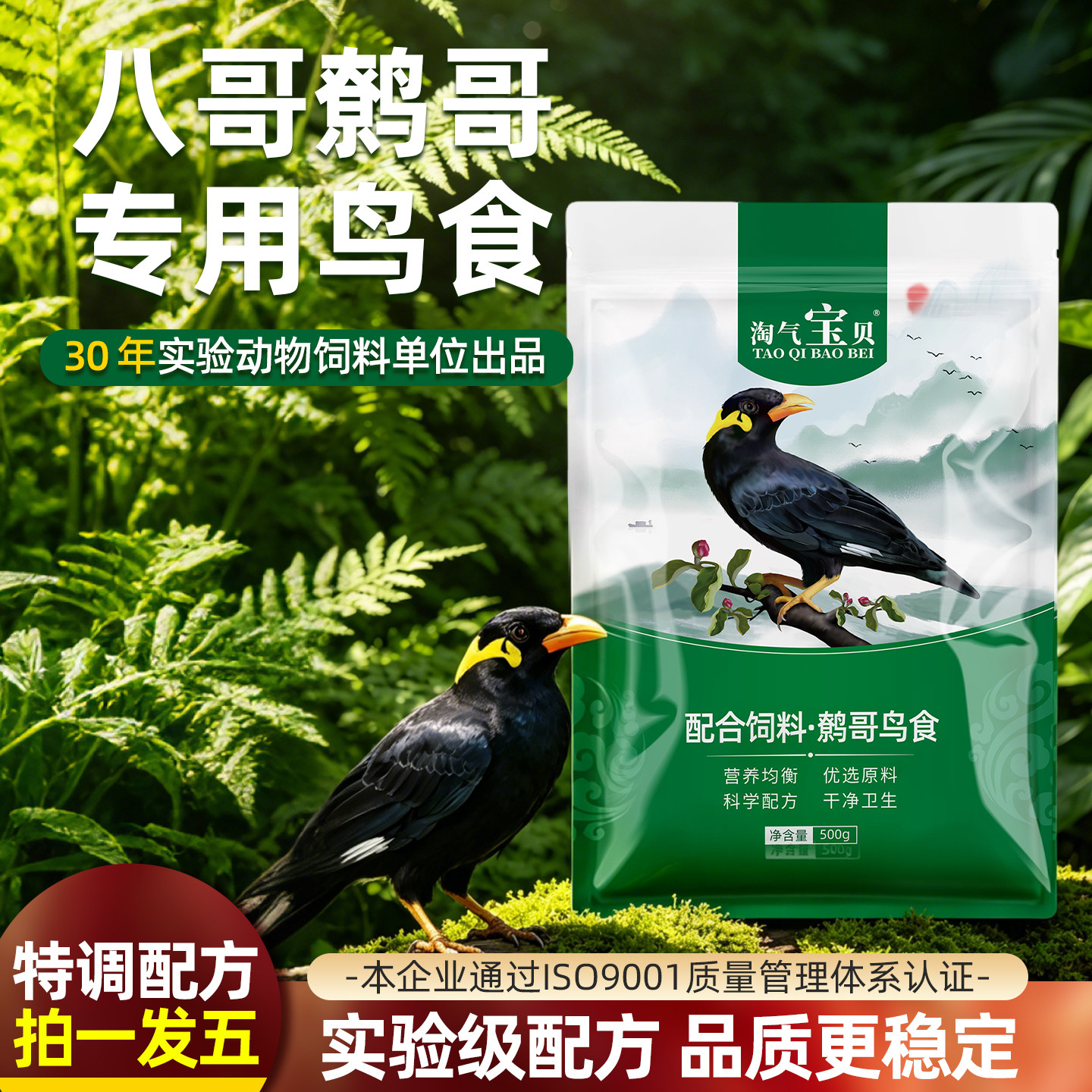 淘气宝贝八哥饲料 鸟饲料鹩哥鸟食饲料营养鸟粮鸟料八哥鸟粮5斤
