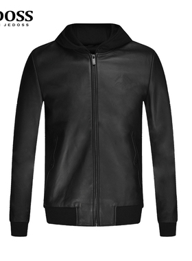 JEDOSS/爵迪斯男装秋冬新款凸压印花商务绵羊皮真皮皮衣SD313