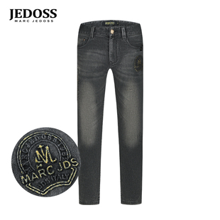 字母烫金烫钻灰色牛仔裤 秋冬专柜新款 JZ015 爵迪斯男装 JEDOSS