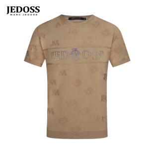针织衫 JEDOSS BS013 字母烫钻满印短袖 专柜新款 爵迪斯男装 夏季