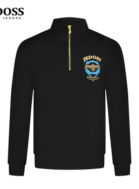 JEDOSS/爵迪斯男装2025秋季新款LOGO金线刺绣立领长袖卫衣BZ005