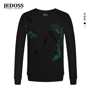 简约植绒渐变圆领套头卫衣070 秋冬专柜新款 JEDOSS 爵迪斯男装
