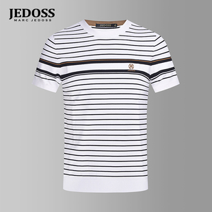 爵迪斯夏季 针织衫 专柜同款 商务条纹刺绣短袖 DY269 男士 JEDOSS
