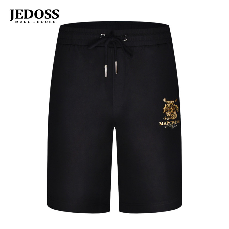 JEDOSS/爵迪斯男装夏季新款简约章仔刺绣烫钻针织中裤ZH117