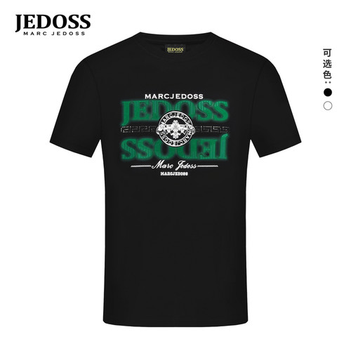 JEDOSS/爵迪斯男装春季新款字母立体雕刻喷绘胶印短袖T恤801
