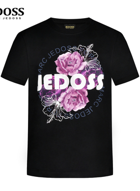 JEDOSS/爵迪斯男装2025夏季专柜新款花卉数码直喷短袖T恤潮AM206