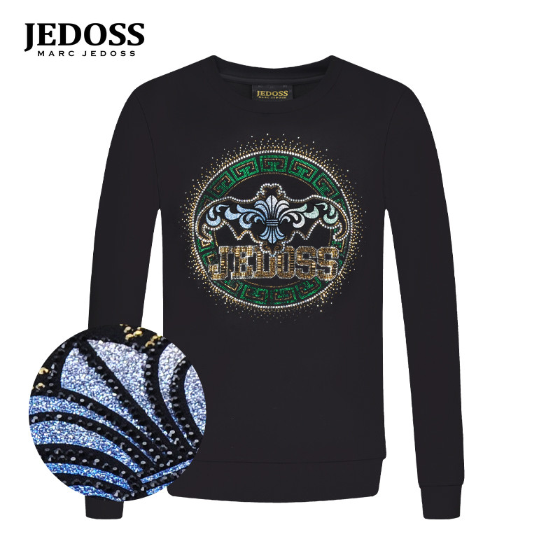 爵迪斯秋冬新款玻璃砂LOGO卫衣