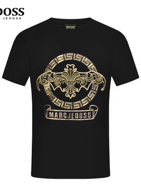 JEDOSS/爵迪斯男装夏季新款经典烫金大LOGO短袖T恤HM205BS