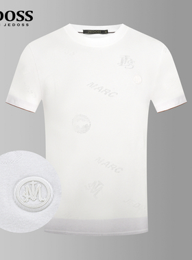 JEDOSS/爵迪斯男装夏季专柜新款字母章仔提花套头针织衫DY126