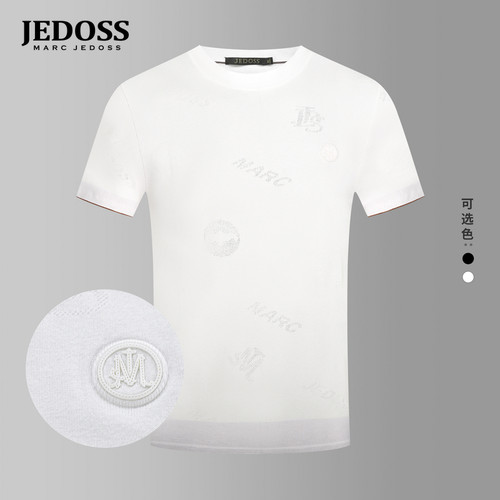 JEDOSS/爵迪斯男装夏季专柜新款字母章仔提花套头针织衫DY126