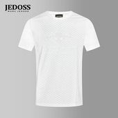 短袖 JEDOSS T恤MS098 专柜新款 暗纹满织花修身 爵迪斯男装 夏季