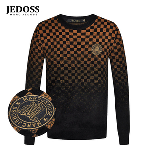 长袖 JEDOSS 渐变格纹老花修身 秋冬专柜新款 毛衣571 爵迪斯男装