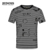 爵迪斯男装 春夏新款 时尚 JEDOSS 条纹无规则印花短袖 T恤AM837