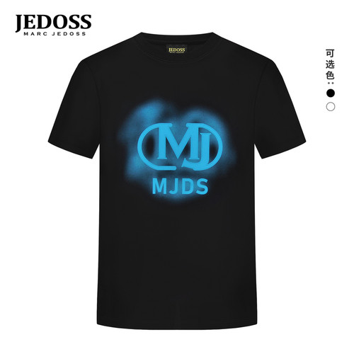 JEDOSS/爵迪斯男装春夏新款字母喷洒光晕胶印短袖T恤微阔203
