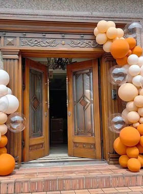 橙色气球链商场门店开业店庆活动促销氛围装饰布置场景汽球拱门