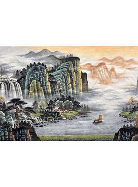 98墨香村中堂酒店装饰国画批发纯手绘四尺山水画字画MH5100506-10