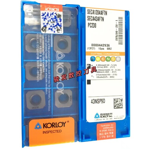 克洛伊面铣刀片SECA1204AFTN PC230/PC3500方形20°后角铣削刀片