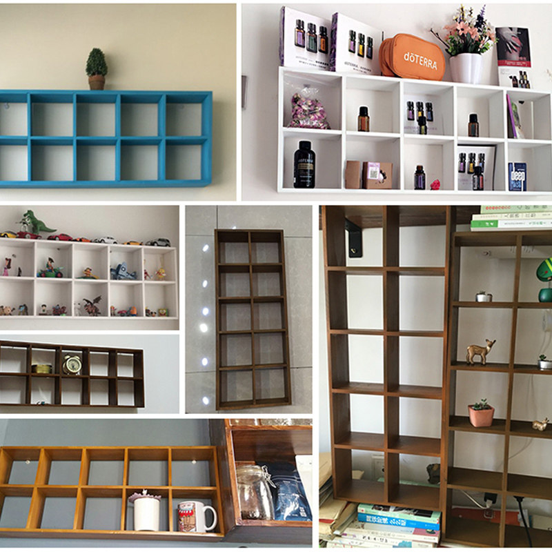 复古乡村壁饰收纳陈列架展示柜可悬挂咖啡厅卧室墙面装饰品创意