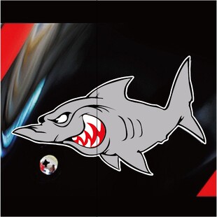 m17 反光贴汽车摩托电动车好看好玩避震贴纸汽车贴 小鲨鱼 改件