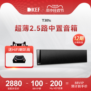 T301c 超薄家庭影院 中置扬声器 hifi无源音响 KEF 时尚 卫星箱