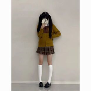 秋冬款外搭日系可爱jk开衫毛衣外套学院风2025叠穿长袖针织衫上衣