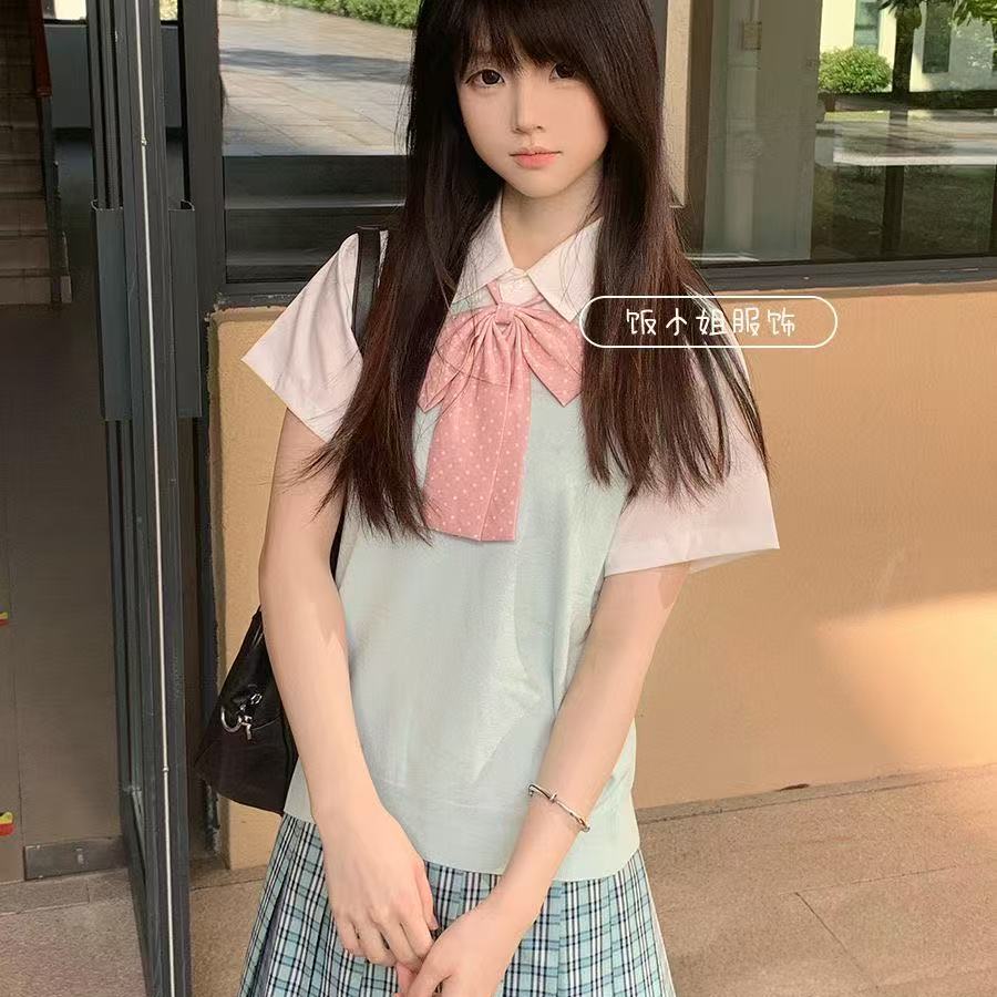 校供感JK制服学生V领马甲针织衫