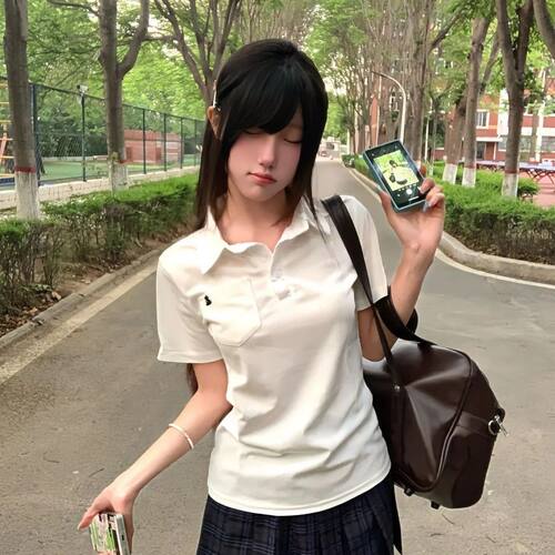 夏季JK风POLO衫短裙套装女