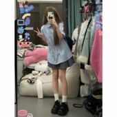 小清新套装 百褶裙两件套 短袖 森系甜美小个子曼波薄荷绿衬衫 女夏季