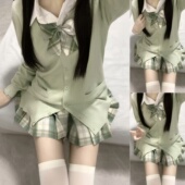 设计感原创JK制服秋冬套装 格裙衬衫 长袖 新款 毛衣开衫 学院风校供女