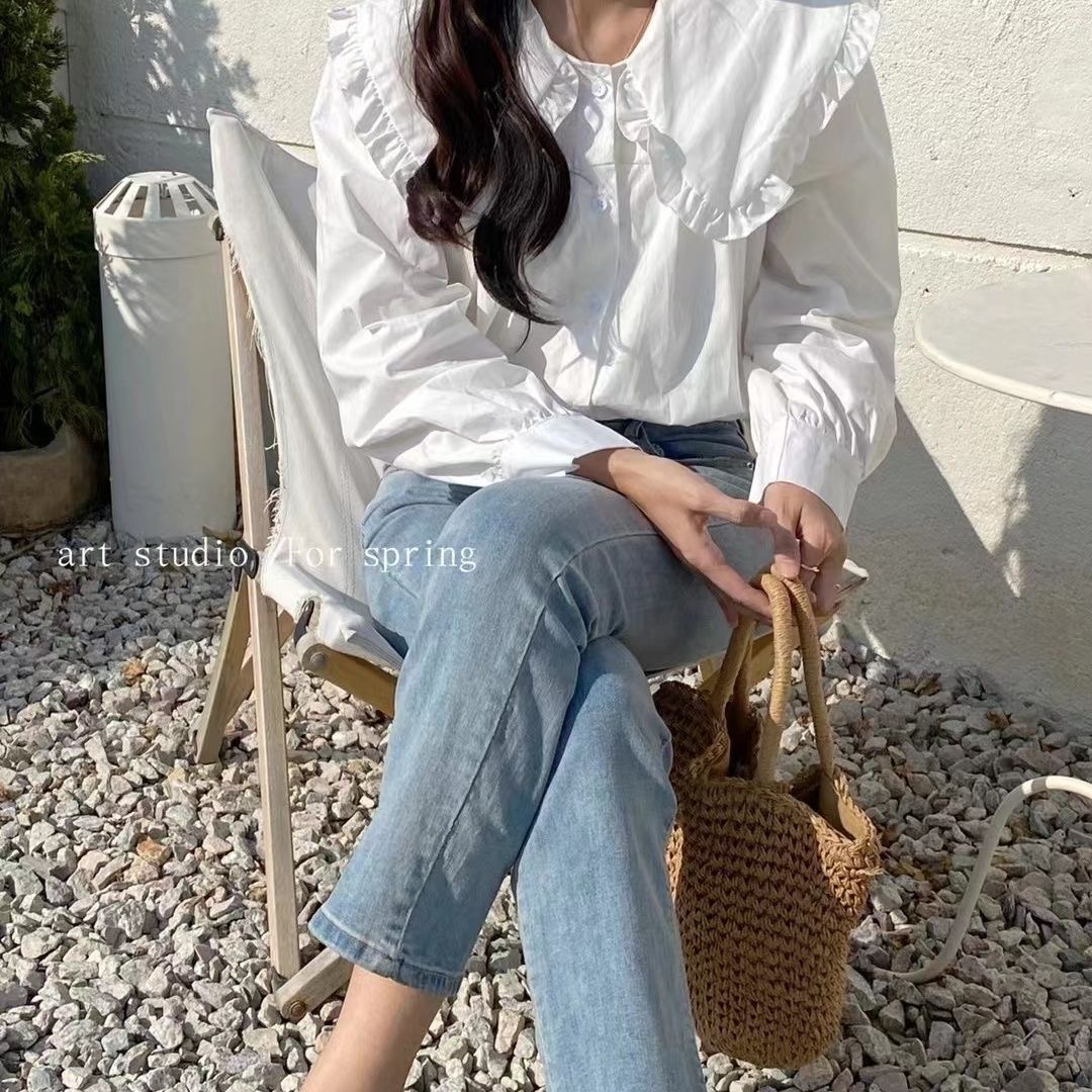 春夏新款韩版气质翻领设计感撞色