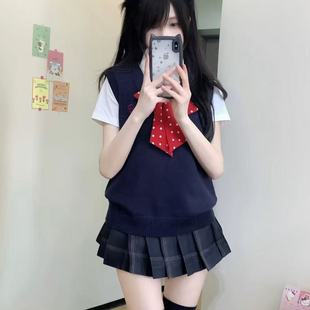 JK制服背心毛衣针织衫 马甲夏季 新款 日系学院风叠穿日漫感上衣套装
