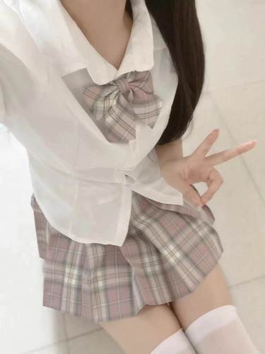 短袖上衣学院风jk收腰衬衫制服女