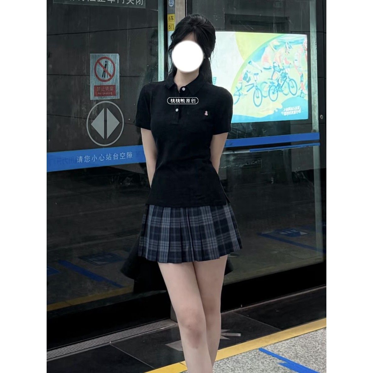 JK制服夏季黑色修身甜妹套装图片