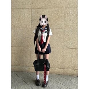 校供感JK制服穿搭正统白三本水手服上衣搭配同色百褶裙一整套套装