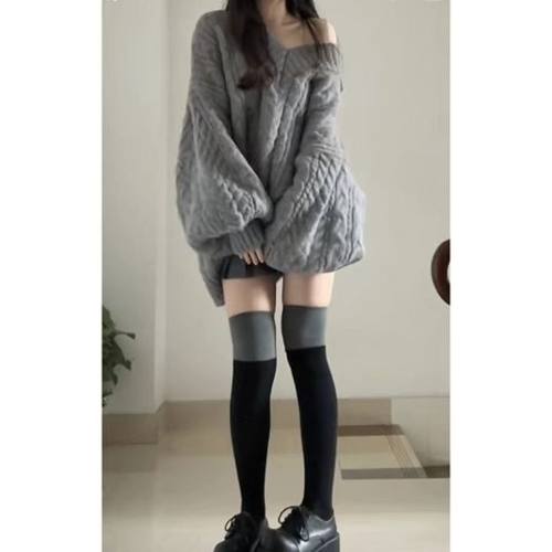 懒风遮肉显瘦针织毛衣女外套潮