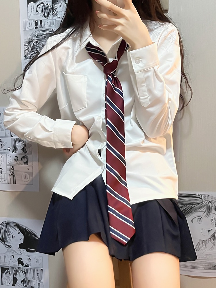 jk长袖衬衫基础款百褶裙制服