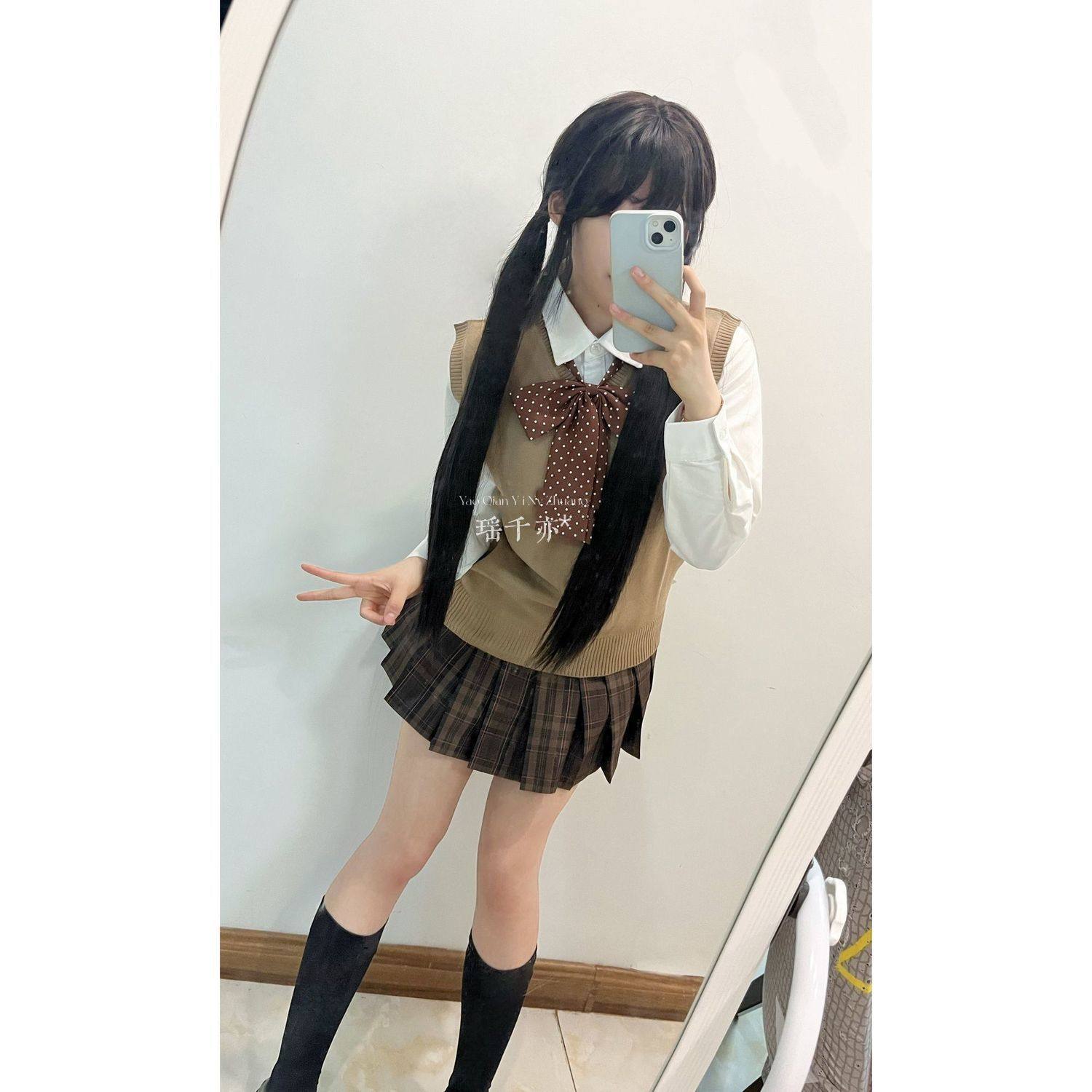 JK制服针织棕色学院风校供感套装