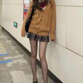 开衫 春秋新款 JK制服学院风宽松纯色毛衣校服学院风女纯软妹针织衫