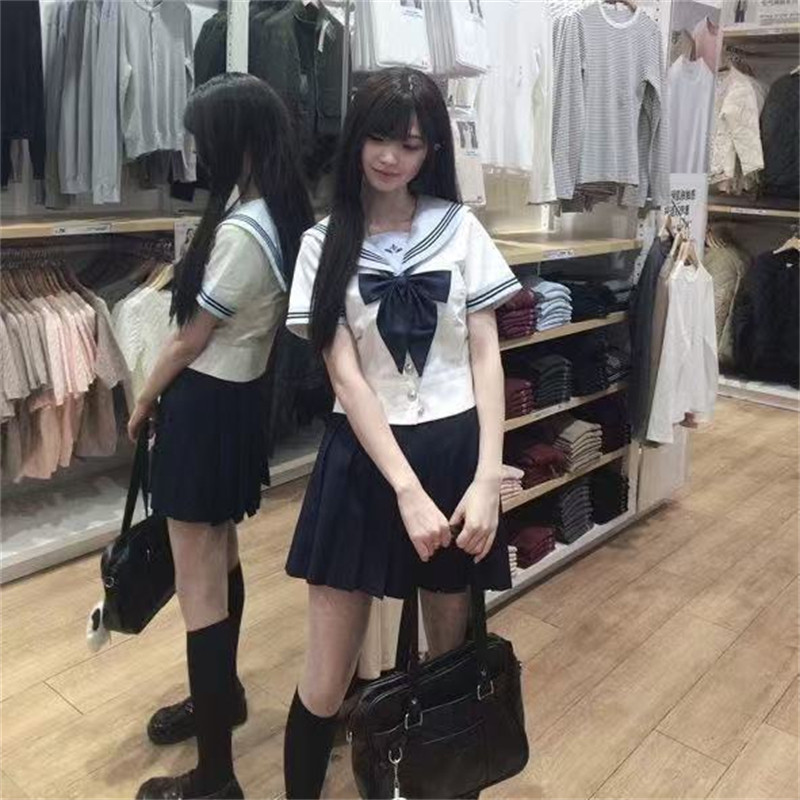 水手服正版原创JK制服短袖裙子夏季日系校供感套装甜美制服两件套