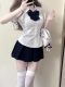 绑带衬衣夏 jk衬衫 JK制服纯欲风辣妹短袖 收腰百搭学院风修身