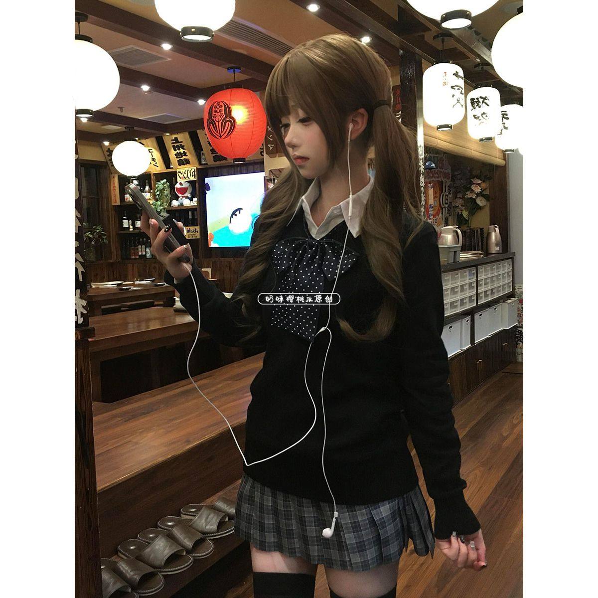 JK制服原创针织衫套头毛衣校供感日系百搭显瘦长袖上衣叠穿秋冬季